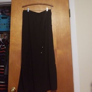 Black polyester long skirt